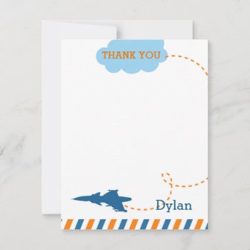 Jet Plane Thank You Card - Fighter Plane by CallaChic at Zazzle
