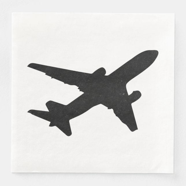 Jet Silhouette Paper Dinner Napkins (Front)
