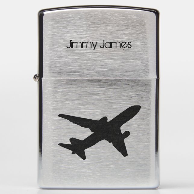 Jet Silhouette Zippo Lighter (Front)