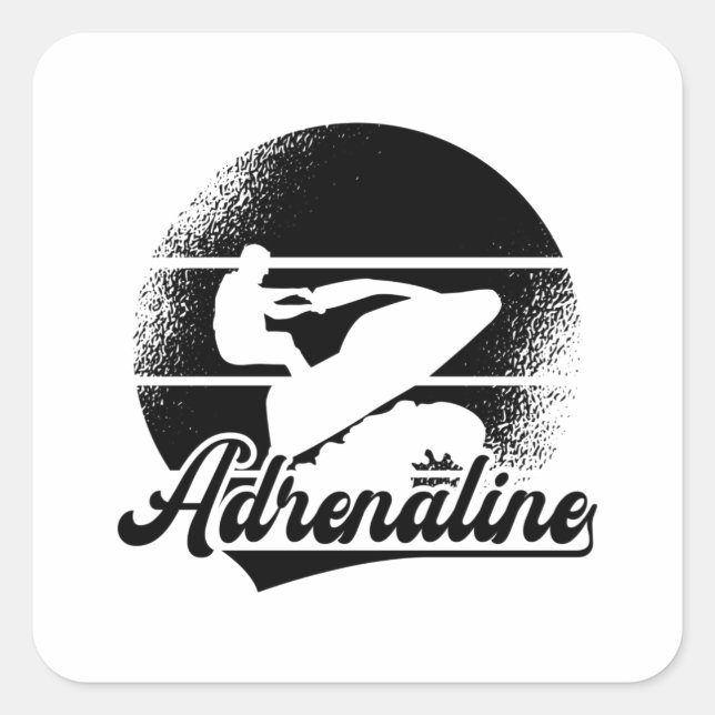 Jet Ski Adrenaline Water Sports Jetski Jet Skiing Square Sticker (Front)