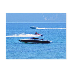Jet Ski And Boats In The Ocean Postcard