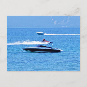 Jet Ski And Boats In The Ocean Postcard