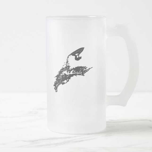 Jet ski big jump frosted glass beer mug (Right)