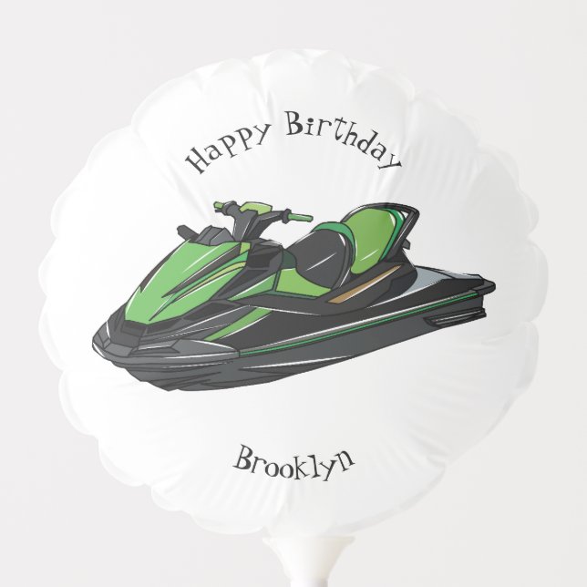Jet ski cartoon illustration balloon (Front)