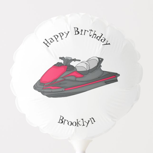 Jet ski cartoon illustration  balloon (Front)
