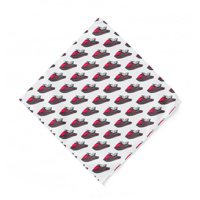 Jet ski cartoon illustration  bandana (Front)
