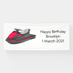 Jet ski cartoon illustration  banner