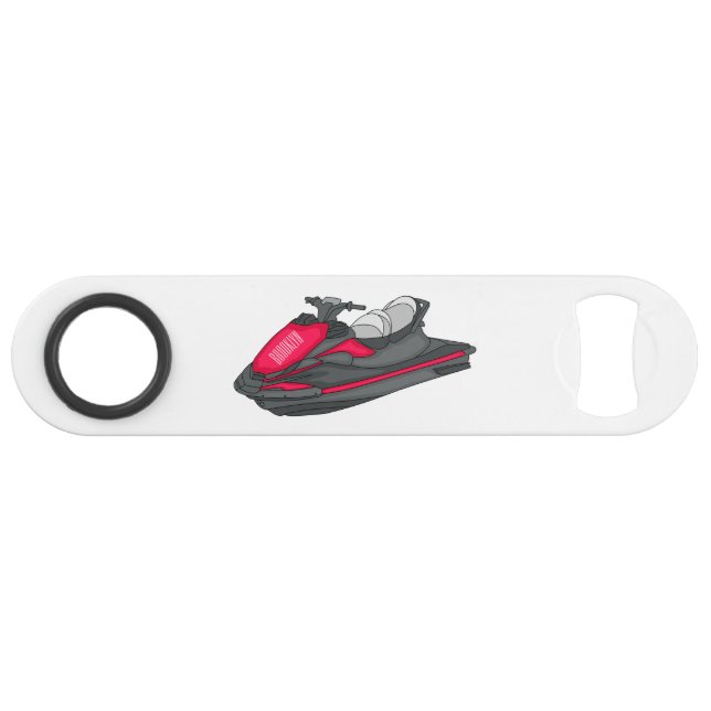Jet ski cartoon illustration bar key (Front (Horizontal))