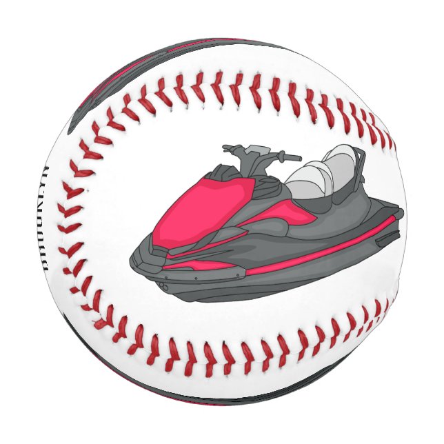 Jet ski cartoon illustration baseball (Front Left)