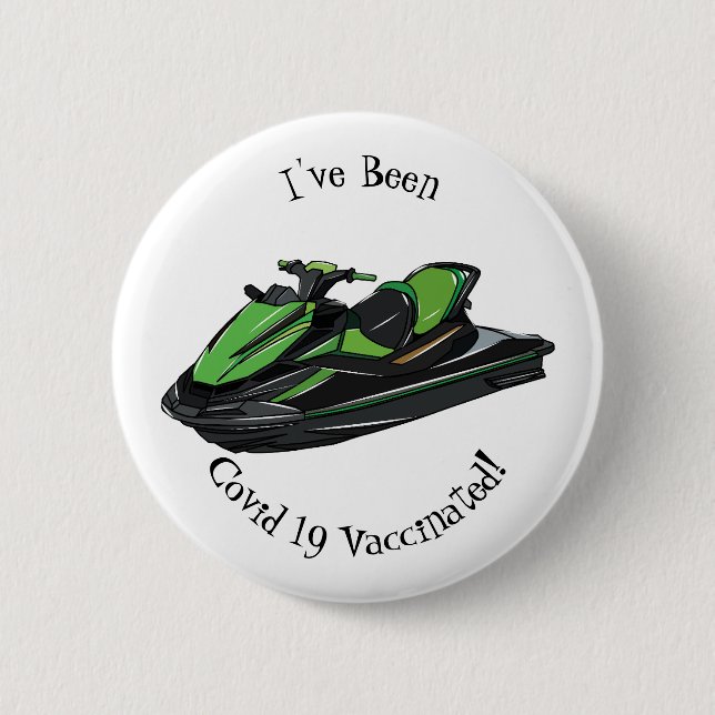 Jet ski cartoon illustration button (Front)