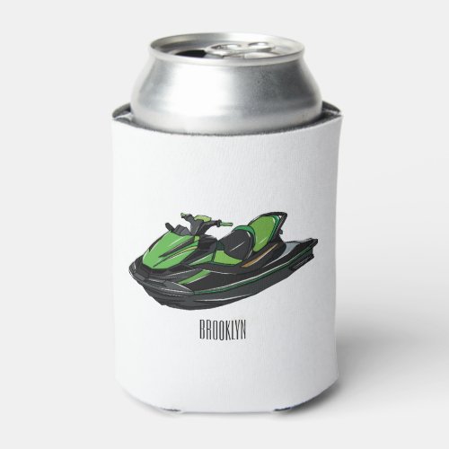 Jet ski cartoon illustration can cooler