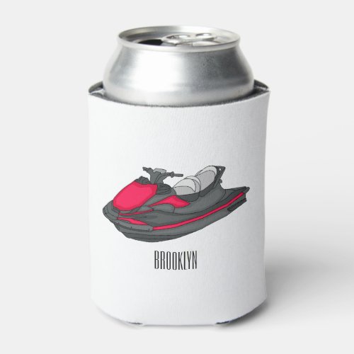 Jet ski cartoon illustration can cooler