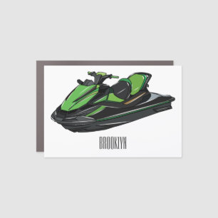 Jet ski cartoon illustration car magnet