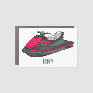 Jet ski cartoon illustration car magnet