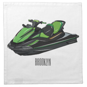 Jet ski cartoon illustration cloth napkin