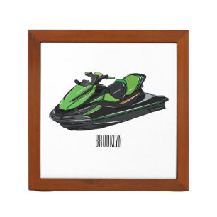 Jet ski cartoon illustration desk organizer