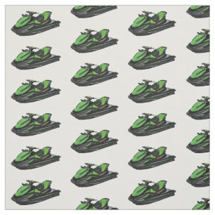 Jet ski cartoon illustration fabric