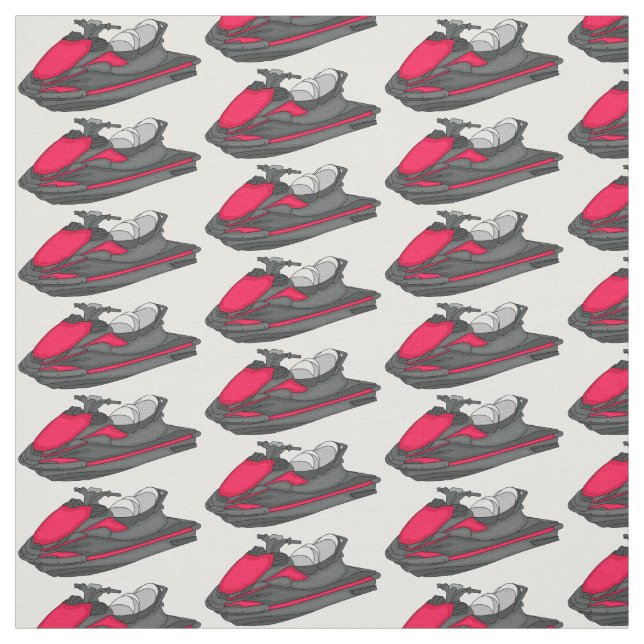 Jet ski cartoon illustration  fabric (Swatch)
