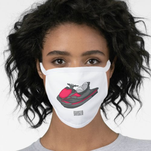 Jet ski cartoon illustration  face mask