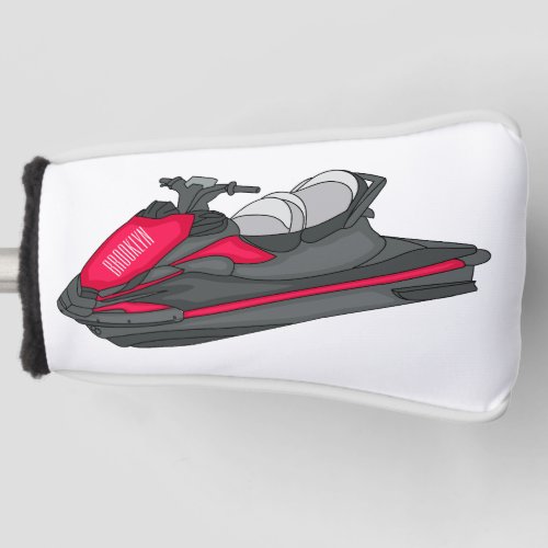 Jet ski cartoon illustration golf head cover