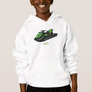 Jet ski cartoon illustration hoodie