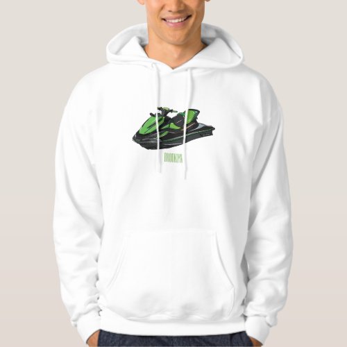 Jet ski cartoon illustration hoodie