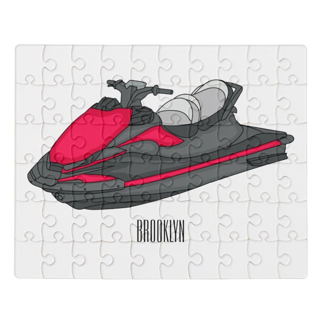 Jet ski cartoon illustration jigsaw puzzle (Puzzle Horizontal)
