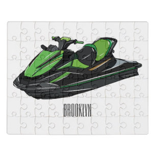 Jet ski cartoon illustration jigsaw puzzle