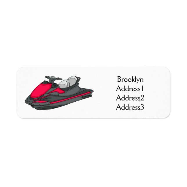 Jet ski cartoon illustration  label (Front)