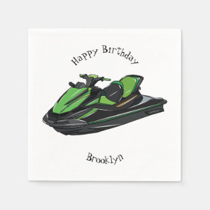 Jet ski cartoon illustration napkins