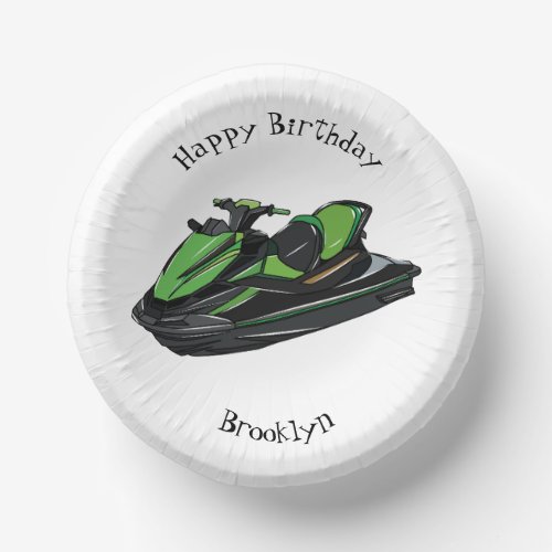 Jet ski cartoon illustration paper bowls