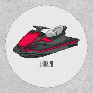 Jet ski cartoon illustration patch
