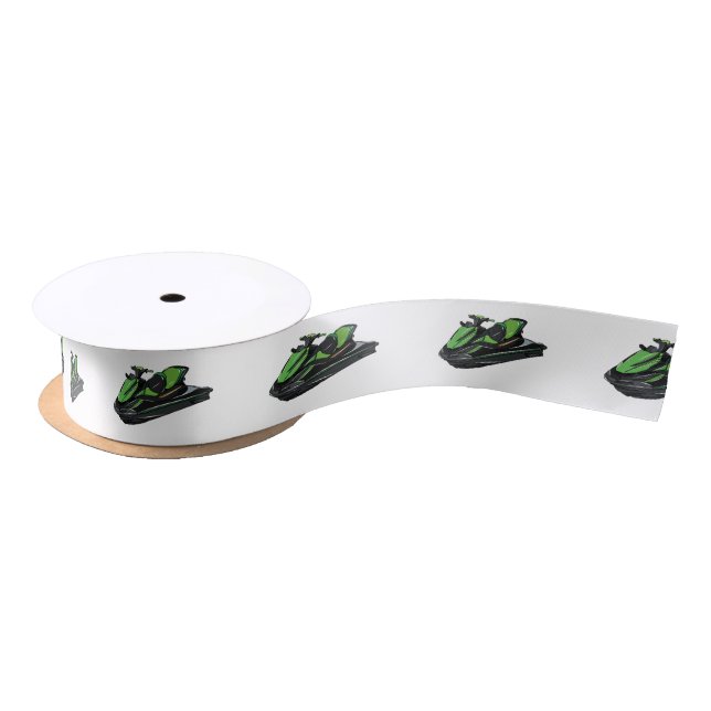 Jet ski cartoon illustration satin ribbon (Spool)