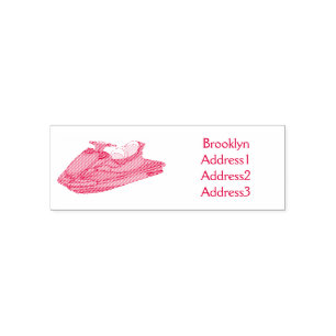 Jet ski cartoon illustration self-inking stamp
