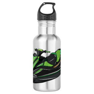 Jet ski cartoon illustration stainless steel water bottle