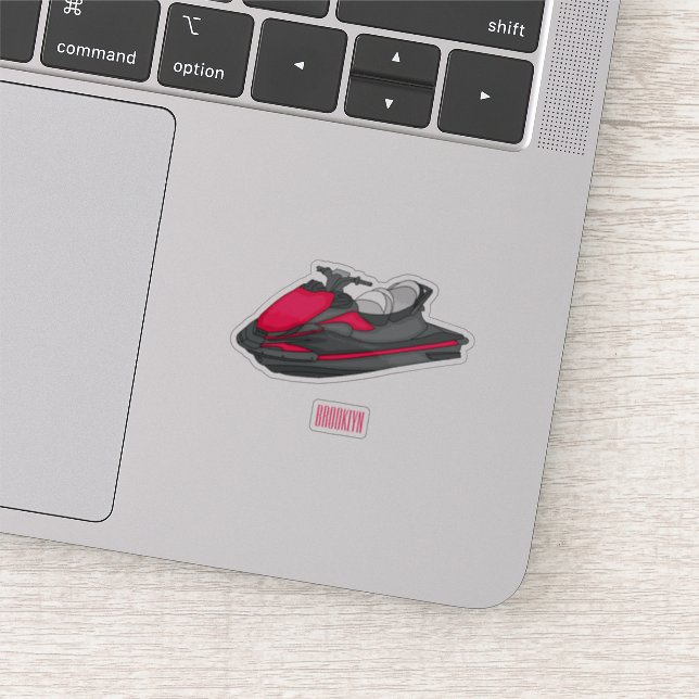 Jet ski cartoon illustration  sticker (Detail)