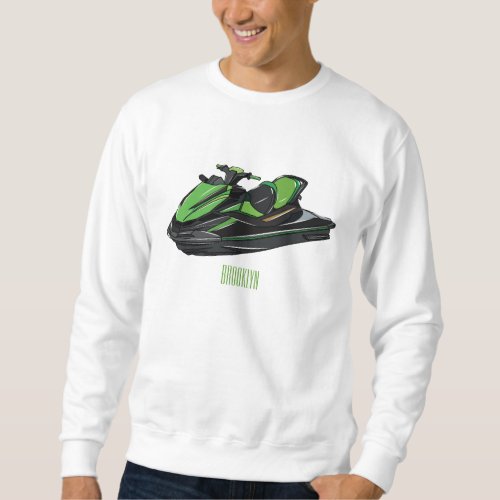 Jet ski cartoon illustration sweatshirt