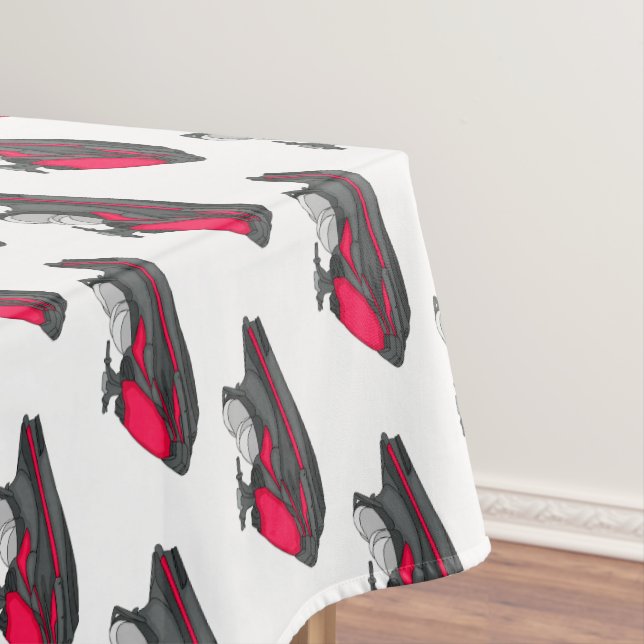 Jet ski cartoon illustration tablecloth (In Situ)