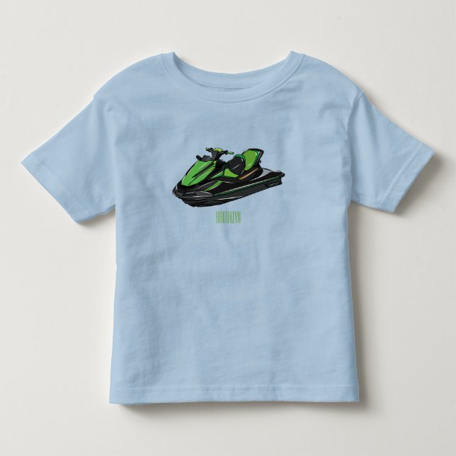 Jet ski cartoon illustration toddler t-shirt (Front)