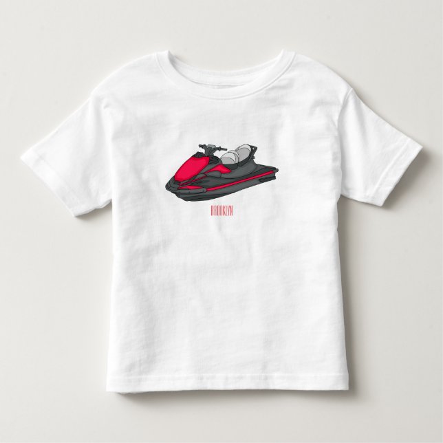Jet ski cartoon illustration toddler t-shirt (Front)