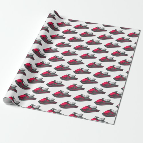 Jet ski cartoon illustration wrapping paper