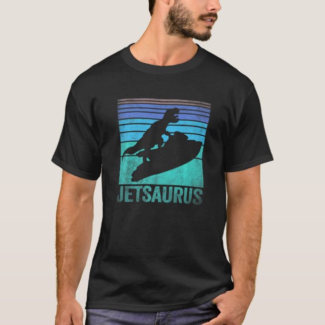 Jet Ski Dinosaurs  Water Jetski Dino Watercraft Re T-Shirt (Front)