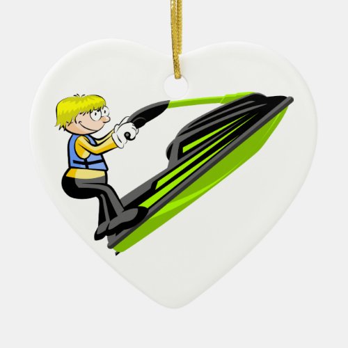 Jet ski fan ceramic ornament