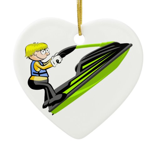 Jet ski fan ceramic ornament