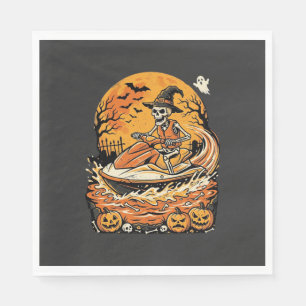 Jet Ski Halloween Skeleton Witch Pumpkin Design_1 Napkins
