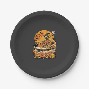 Jet Ski Halloween Skeleton Witch Pumpkin Design_1 Paper Plates