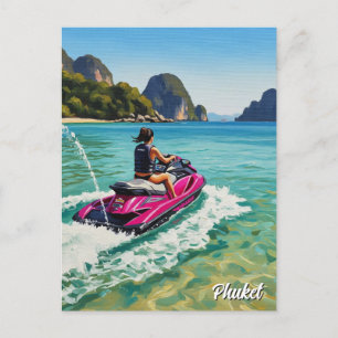 Jet Ski in Phuket Patong Beach Thailand Travel Postcard