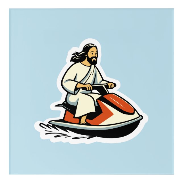 Jet-Ski Jesus Acrylic Print (Front)