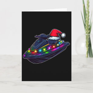 Jet Ski Jet Skiing Christmas Hat Xmas  Card