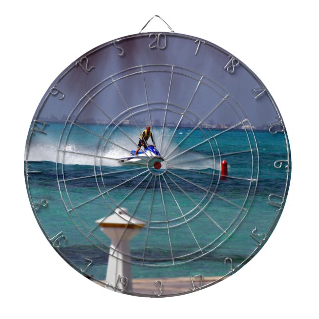 Jet Ski Paradise Dartboard With Darts (Front)
